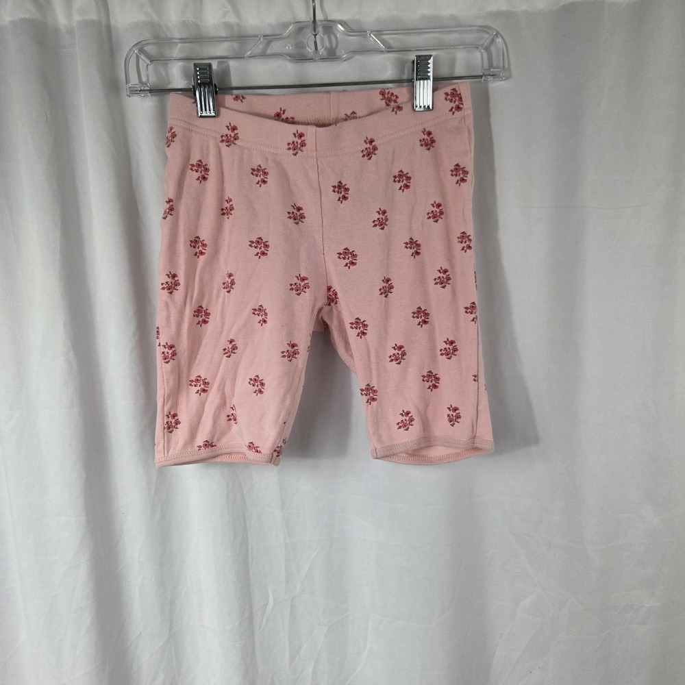 Old Navy Girls Size L Elastic Waist Pull On Sleepwear Shorts Pink Floral Print
